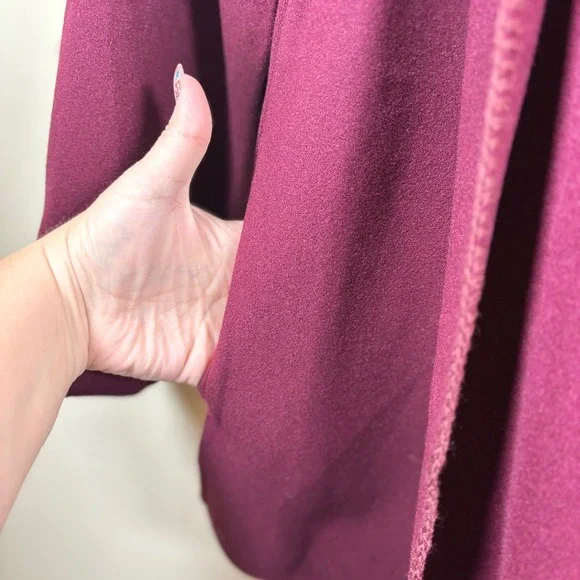 OGL CashSoft Oversized Scarf Jacket Plum Berry Women XS Cozy Modern Chic Comfort - Picture 6 of 16